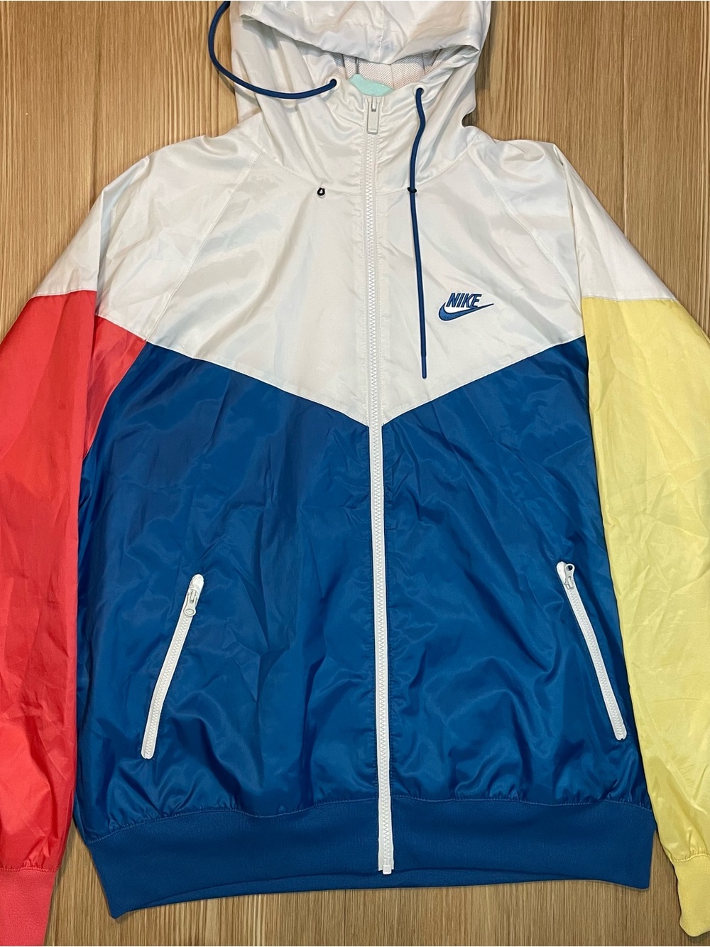 Nike Windrunner Colorblock Full Zip Jacket Medium White Blue Red Yellow